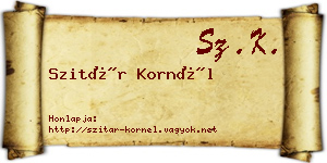 Szitár Kornél névjegykártya