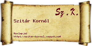 Szitár Kornél névjegykártya